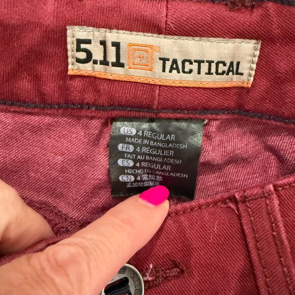 5.11 Tactical Women's Defender-Flex Maroon Pant Slim Fit Size 4 - Picture 8 of 9
